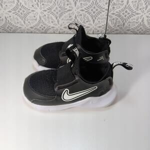 Nike Flex Shoes Runner Sneakers Infant Baby Slip On AT4665-001 6C Black White